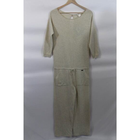 MALO Sz S Small Oatmeal 100% Cashmere Sweater Knit Tuta Jumpsuit NWT - Picture 8 of 14